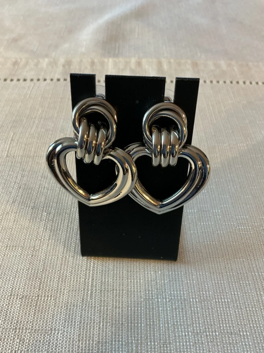 Door Knocker Silver Tone Earrings